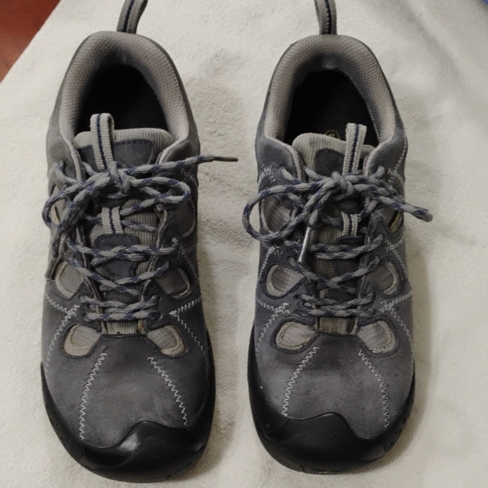 Keen Blue/Gray Leather Athletic Hiking Shoes 8.5